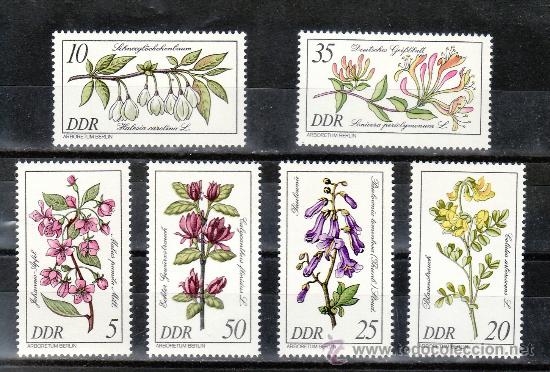 Francobolli: alemania-ddr 2230/5 sin charnela, flores, arboles y arbustos raros del arboreto de berlin (r.d.a.)