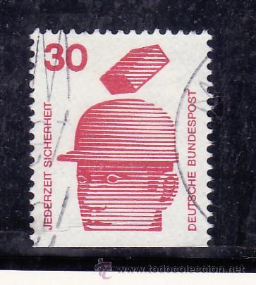 Briefmarken: alemania-federal  565c de carnet usada, prevencion de los accidentes, casco de proteccion