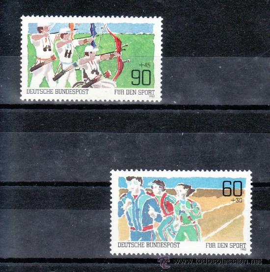 Sellos: alemania-federal  959/60 sin goma, deporte, carrera de fondo, tiro con arco,