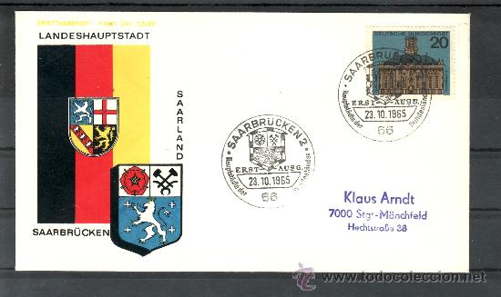 Timbres: alemania-federal  295D primer dia saarbrucken 2/66, iglesia san luis