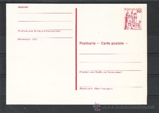 Francobolli: alemania-federal  764A entero postal nuevo, castillo de neuschwanstein