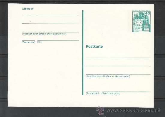 Sellos: alemania-federal  764 entero postal nuevo, castillo de eltz