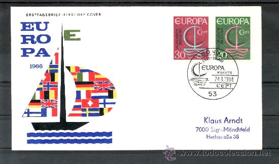Stamps: alemania-federal  376/7 primer dia bonn 1/53, tema europa,