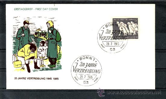 Briefmarken: alemania-federal 346 primer dia bonn 1/53, 20 aniv&ordm; del exilio de los refugiados del este