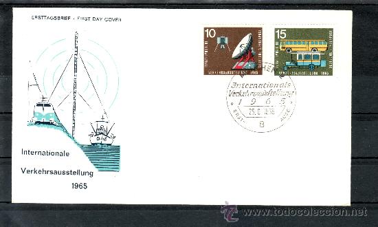 Stamps: alemania-federal  341/2 primer dia munchen 2/8, radar, satelite, autobus, exp. inter. transporte