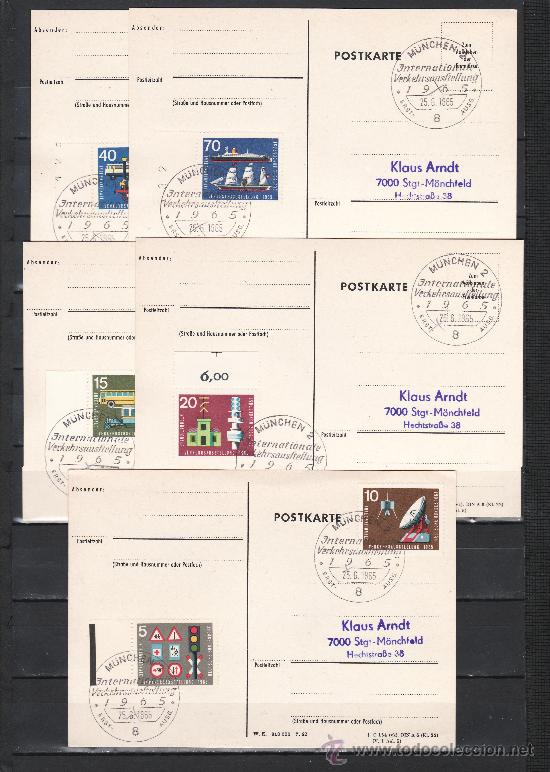 Timbres: alemania-federal  340/5 tarjeta primer dia munchen 2/8, exposicion internacional transporte