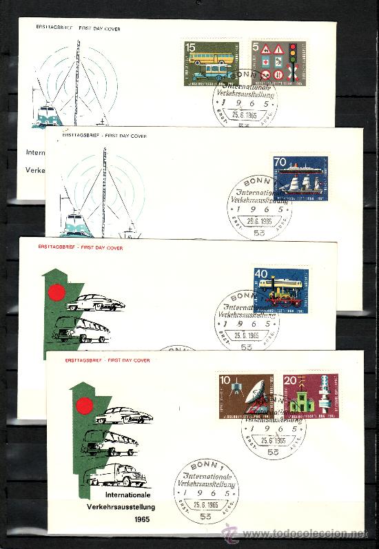Sellos: alemania-federal  340/5 primer dia bonn 1/53, exposicion internacional transporte
