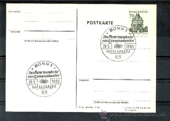 Selos: alemania-federal  327A tarjeta primer dia bonn 1/53, edificios historicos, puerta soest (westphalie)