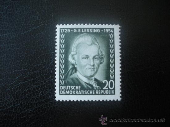 Sellos: .Alemania Oriental DDR 1954 Ivert 146 * 225 Aniversario Nacimiento Escritor G.E.Lessing - Personajes