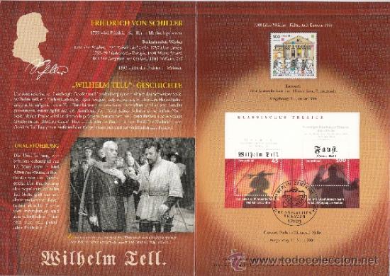 Sellos: alemania-federal hb 64 primer dia, musica, teatro clasico,