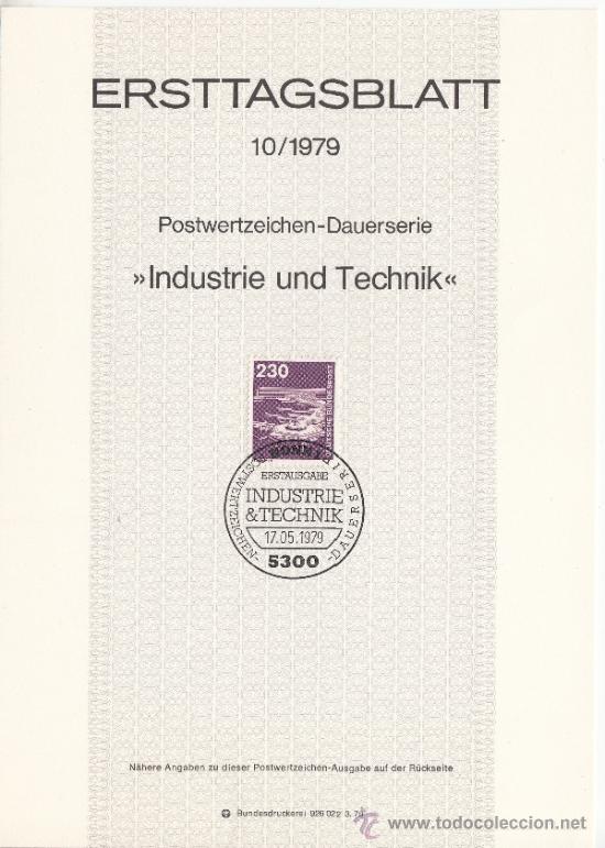 Selos: alemania-federal  854 etb primer dia, avion, industria y tecnologia, aeropuerto