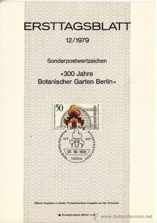Timbres: alemania-berlin 562 etb primer dia, flores, tricentenario del jardin botanico de berlin,
