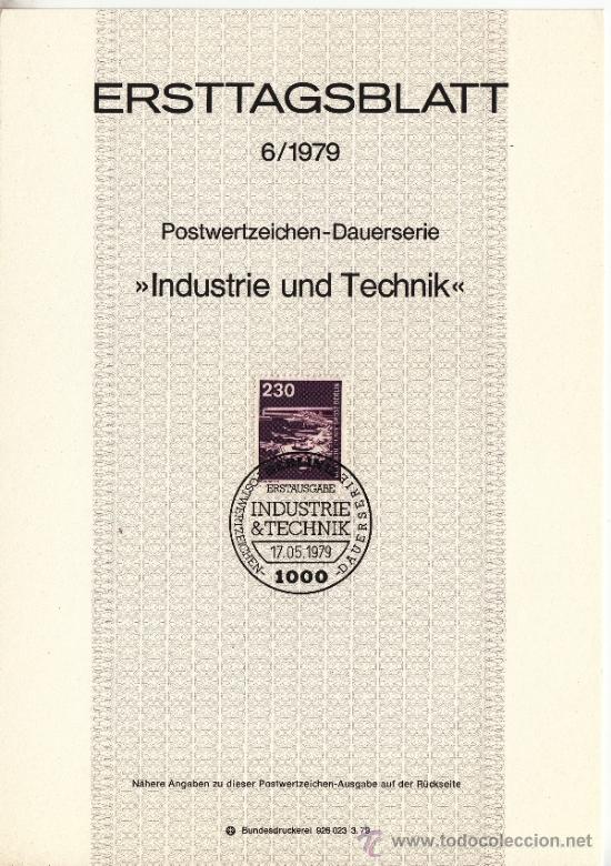 Stamps: alemania-berlin 556 etb primer dia, industria y tecnologia, avion, aeropuerto