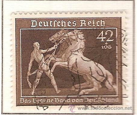 Timbres: SELLO ALEMANIA IMPERIO YVERT 639 A&Ntilde;O 1939 VI CARRERA DE CABALLOS CINTA PARDA MUNICH USADO FIJASELLOS