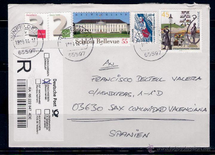 Selos: carta certificada entre Hundfeldom,Alemania y SAX , Alicante