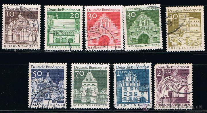 Sellos: ALEMANIA - LOTE DE 9 SELLOS - EDIFICIOS (USADO) - Foto 1