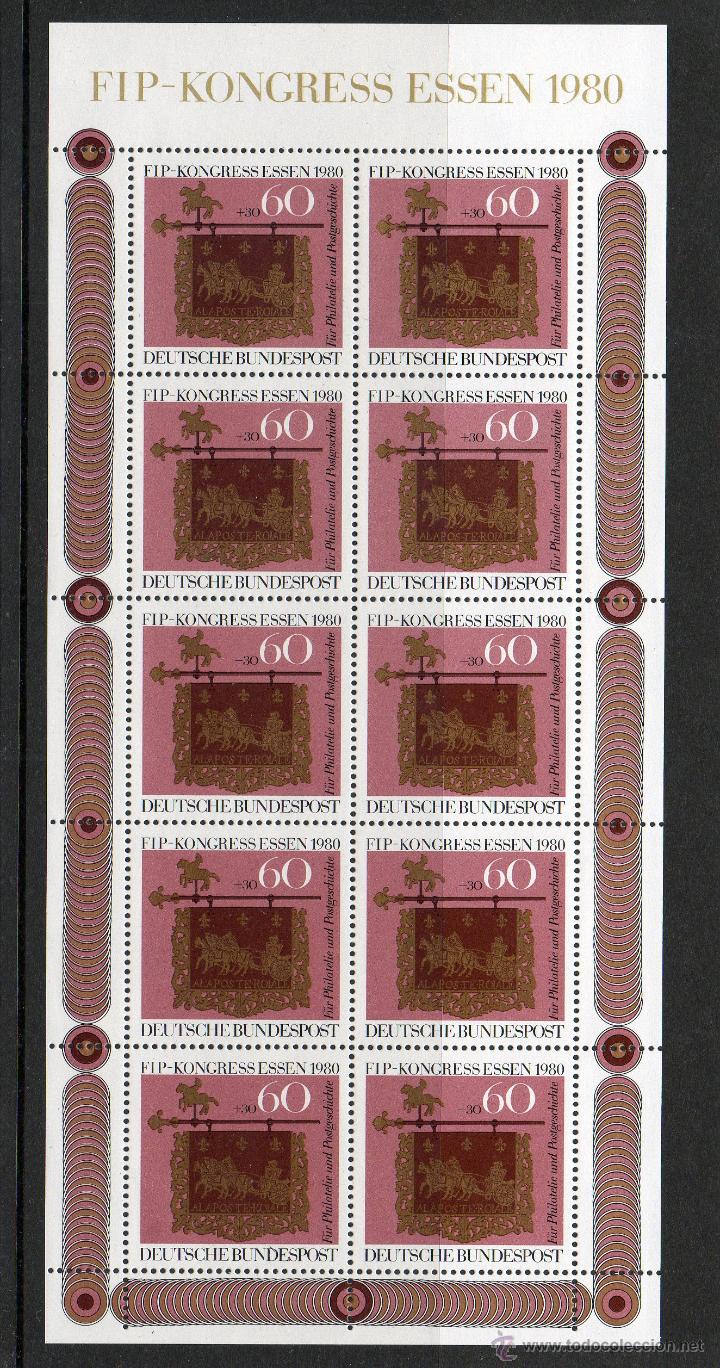 Selos: ALEMANIA FEDERAL A&Ntilde;O 1980 YV 911*** (HB EN MP) D&Iacute;A DEL SELLO CABALLOS ESCUDOS