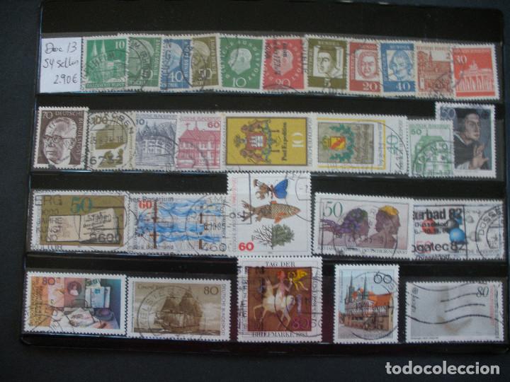 Sellos: REPUBLICA FEDERAL ALEMANA.- LOTE DE 54 SELLOS