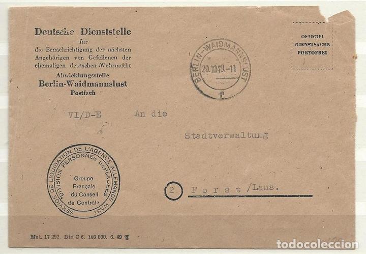 Sellos: Curiosidad: Sobre del Grupo franc&eacute;s del Consejo de Control de 1949.
