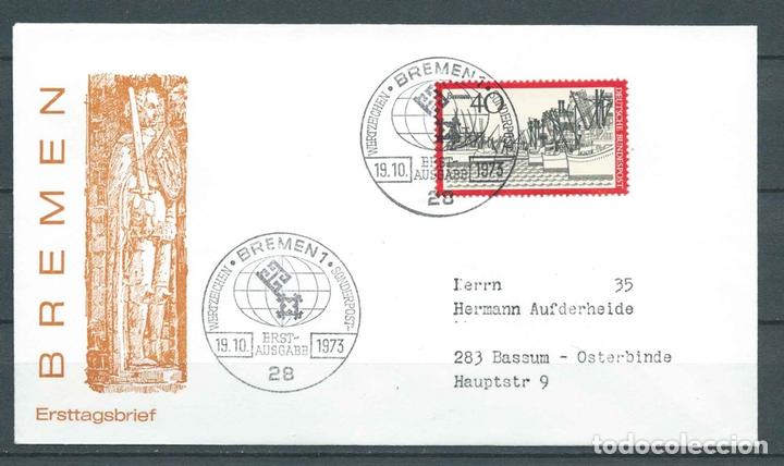 Sellos: Alemania,Bremen,1973,FDC,matasellos Bremen, MICHEL 789