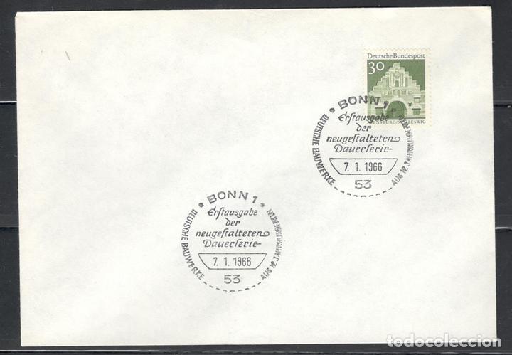 Timbres: ALEMANIA, 1966. Sobre del primer d&iacute;a. Edificios hist&oacute;ricos, matasellos Bonn, michel 492