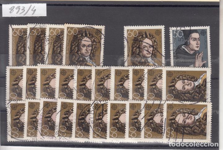 Selos: alemania-federal 893/4 lote de 25 series usada, tema europa 1980