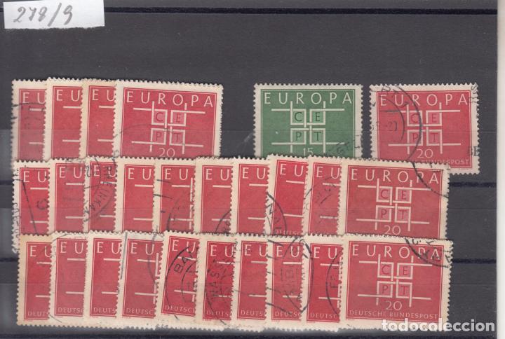Sellos: alemania-federal 278/9 lote de 25 series usada, tema europa 1963
