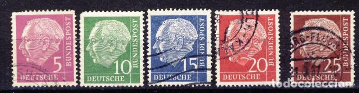 Stamps: ALEMANIA.- REP. FEDERAL.-1953-54.- PRESID. HEUSS .- YVERT . NUM. 64-67-68-69-69A-(1)