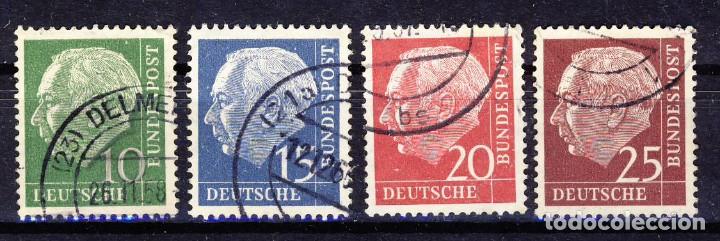 Selos: ALEMANIA.- REP. FEDERAL.-1953-54.- PRESID. HEUSS .- YVERT . NUM. 67-68-69-69A-(1)