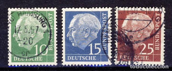 Stamps: ALEMANIA.- REP. FEDERAL.-1953-54.- PRESID. HEUSS .- YVERT . NUM. 67-68-69.-