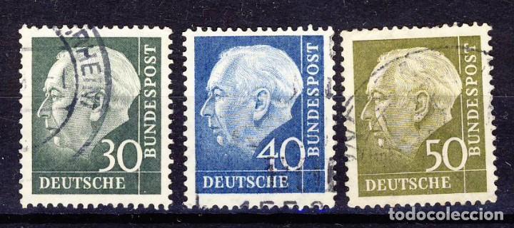 Stamps: ALEMANIA.- REP. FEDERAL.-1957.- PRESID. HEUSS .- YVERT . NUM. 125A-126-127.-