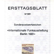 Sellos: BERLIN 1981 MICHEL: 649 TARJETA PRIMER DIA. Lote 107400715