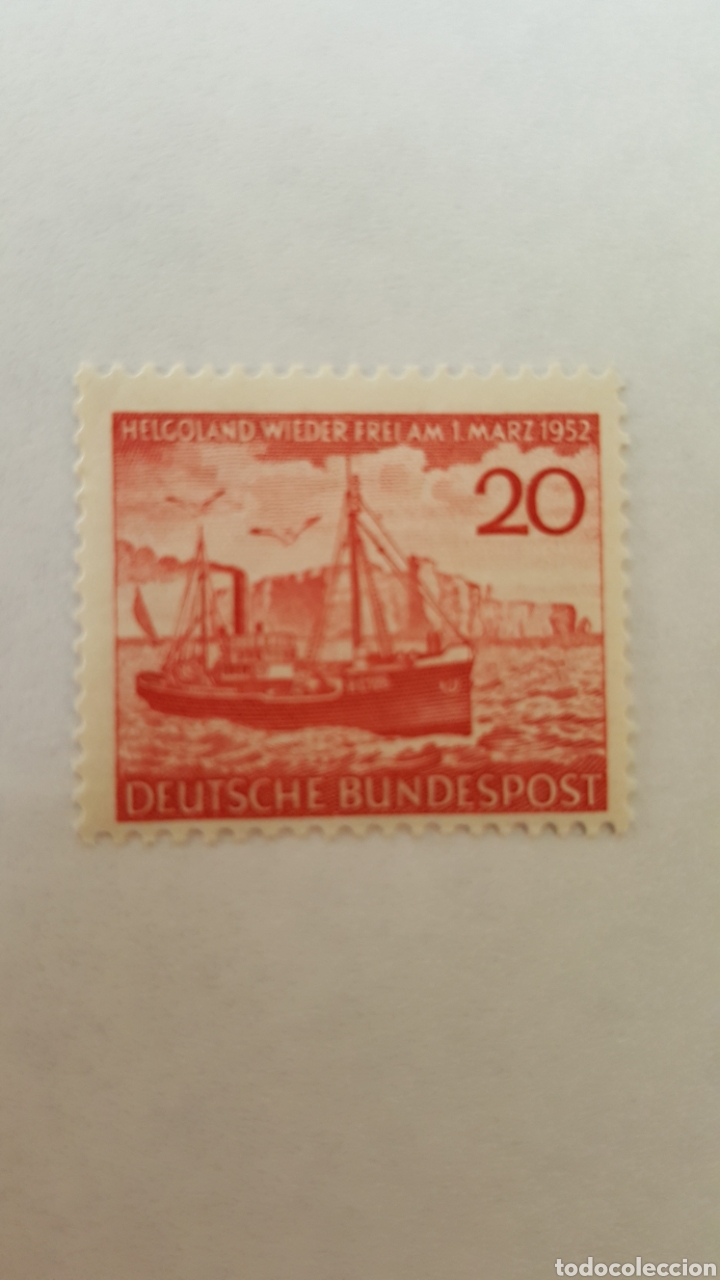Sellos: SELLO RFA DEVOLUCI&Oacute;N DE HELGOLAND 1952 - Foto 1