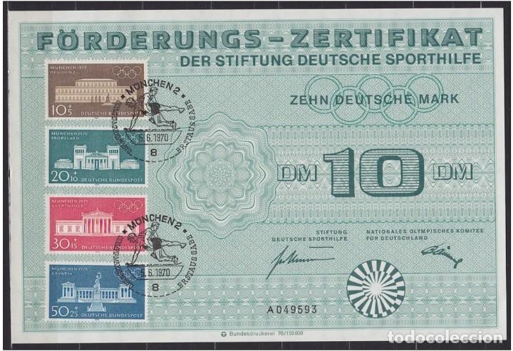 Sellos: ALEMANIA 1970 - FORDERUNGS - ZERTIFIKAT - EDIFICIOS - Foto 1