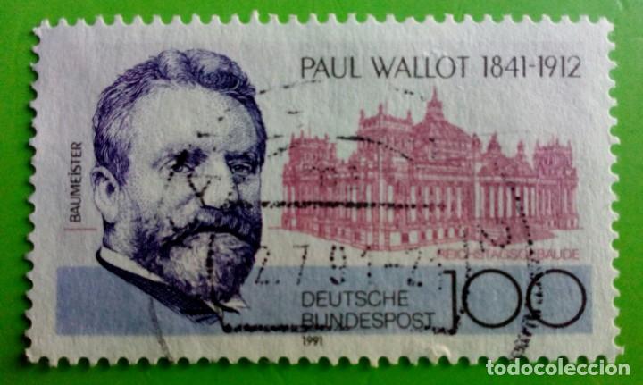 Sellos: Alemanha 1991, Paul Wallot. Used