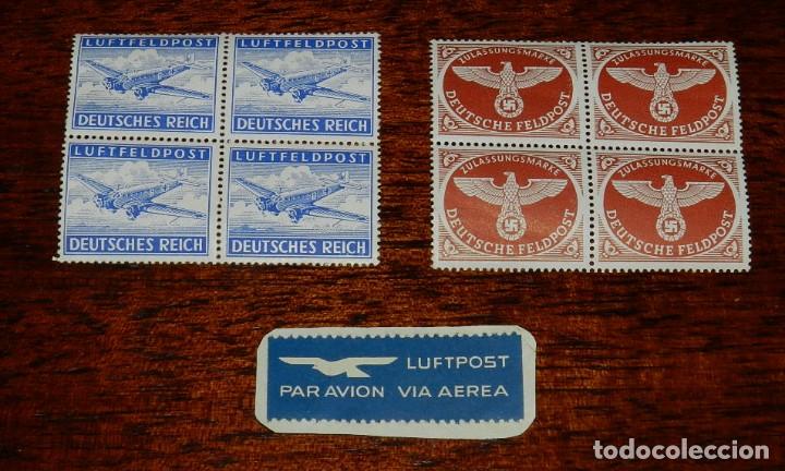 Sellos: DEUTSCHES REICH FELDPOST LUFTFELDPOST CORREO AREO 1942 SEGUNDA GUERRA MUNDIAL, TODOS LOS QUE SE VEN