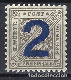 Francobolli: W&Uuml;RTTEMBERG 1919 - S. DE SERVICIO - CIFRAS, SOBRECARGADO - SELLO NUEVO C/F*