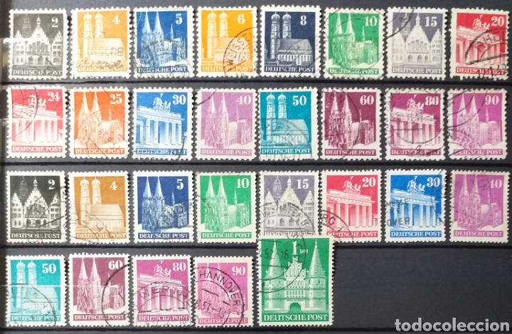 Sellos: Sellos de Alemania de entre 1948 y 1951, Edificios - Foto 1