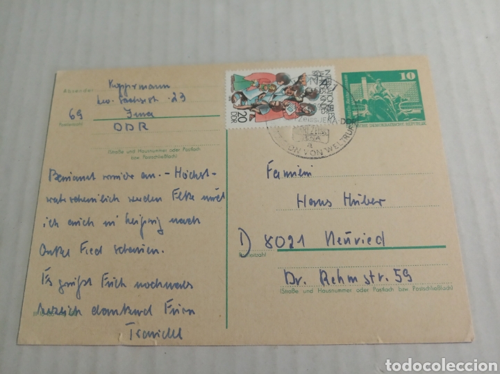 Sellos: Tarjeta postal DDR - Foto 1