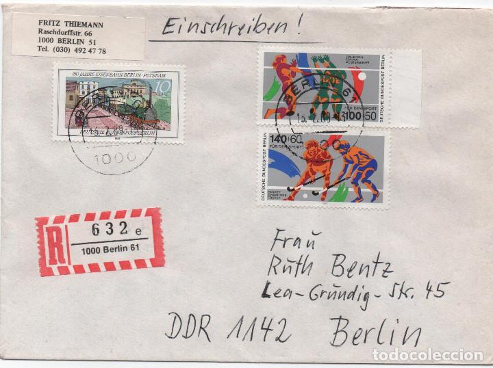 Sellos: Berl&iacute;n. Carta certificada - Foto 1