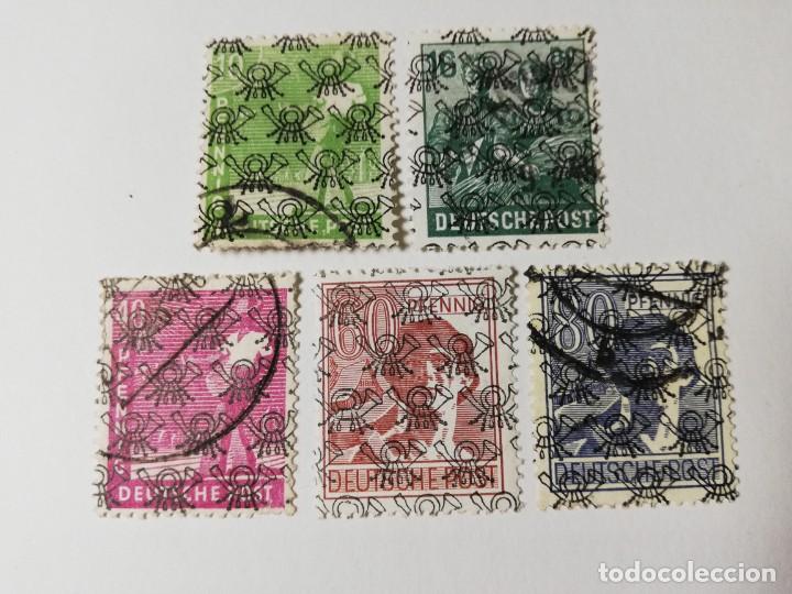 Selos: OCUPACION ALIADA ZONA BRITANICA AMERICANA A&Ntilde;O 1948 YT 24.27.32.34 Y 35