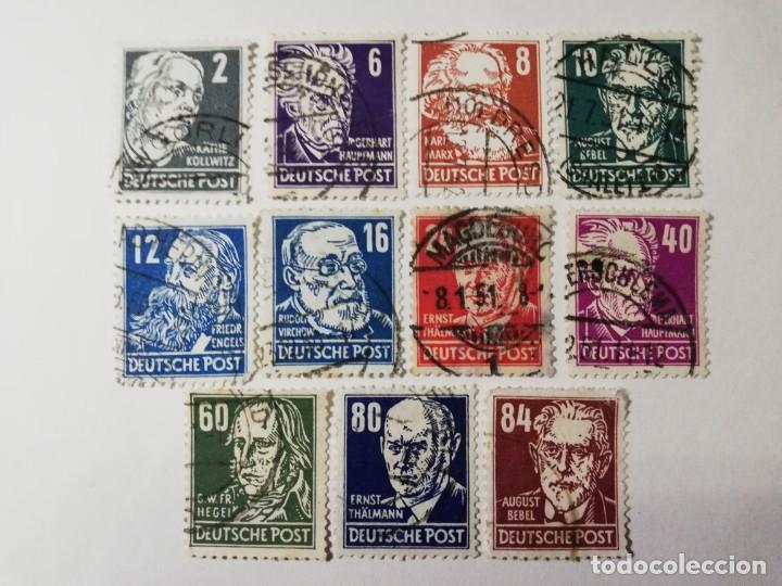 Timbres: OCUPACION ALIADA ZONA RUSA A&Ntilde;O 1948 YT 32.33.34.35.36.38.40.43.45.46 Y47 REBAJADO AL 50%