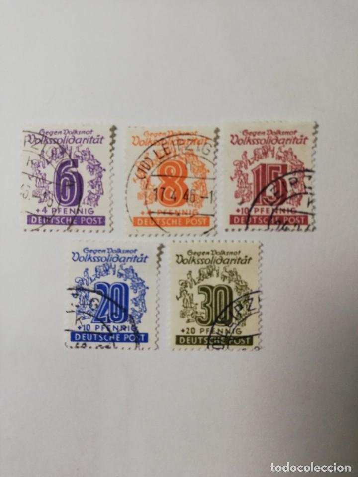 Briefmarken: OCUPACION ALIADA ZONA RUSA WEST SAJONIA A&Ntilde;O 1946 YT 22.23.26.27 Y 28