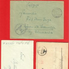 Sellos: 1942 - LOTE 3 SOBRES ALEMANIA, CORREO DE CAMPAÑA / MILITAR. SOBRE . FELDPOST - CORREO ALEMÁN. Lote 190401170