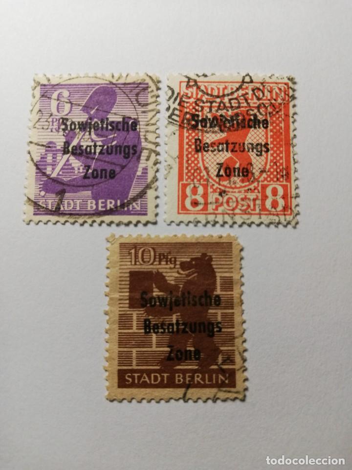Briefmarken: OCUPACION ALIADA ZONA RUSA BERLIN A&Ntilde;O 1948 YT DD-ZS 24-26 Y 27