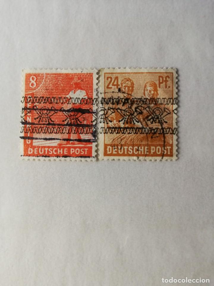 Stamps: OCUPACION ALIADA ZONA BRITANICA AMERICANA A&Ntilde;O 1948 YT 23 Y 28