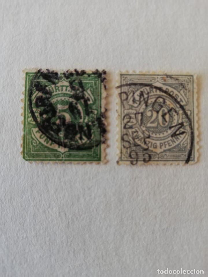 Stamps: W&Uuml;RTTEMBERG A&Ntilde;O 1890 Y 1875 YT 59 Y 47