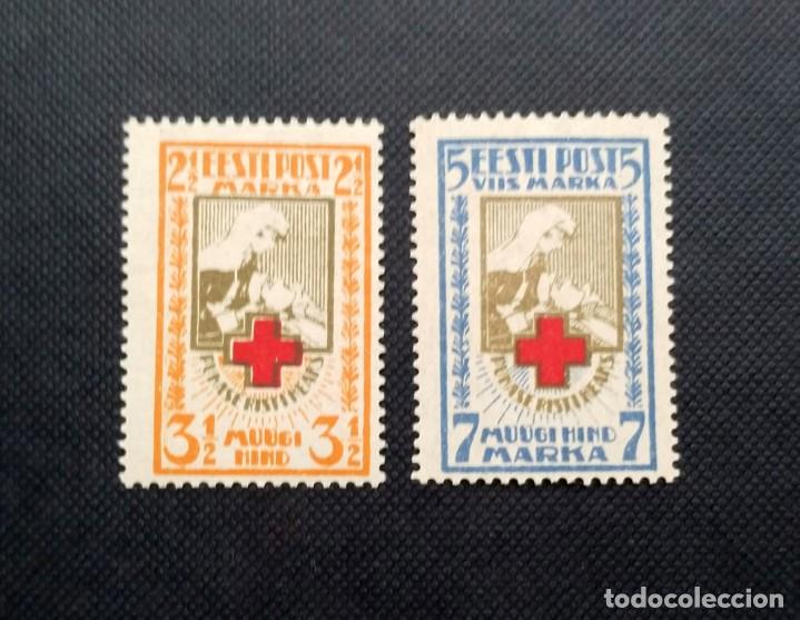 Selos: SELLOS DE ESTONIA 1922 CRUZ ROJA, DENTADO
