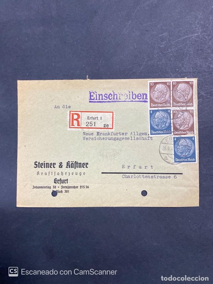 Timbres: 1941. SOBRE DIRIGIDO A ERFURT. VER FOTOS