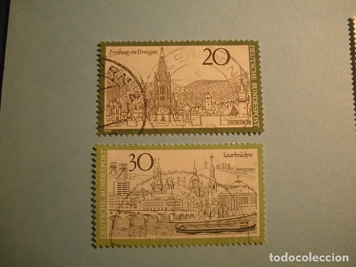 Stamps: ALEMANIA 1969, 1973 - CIUDADES - Saarbr&uuml;cken Y Friburgo de Brisgovia.